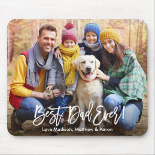 Tapis De Souris Brochure moderne Script Meilleur papa Jamais Photo