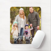 Tapis De Souris Brochure moderne Script photo meilleur papa jamais (Avec souris)
