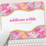 Tapis De Souris Brochures colorées modernes Gold Chic Business<br><div class="desc">Brochures Colorées Modernes Gold Chic Business Pad. Ce design présente des touches colorées de pinceau arc-en-ciel dans un style artistique contemporain accentué de bords de parties scintillant dorée. Ce design féminin lumineux est parfait pour toute femme d'affaires professionnelle à la recherche d'une identité artistique d'entreprise amusante. Parfait pour un planificateur...</div>