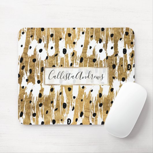 Tapis De Souris Brochures d'or Pois d'art moderne (Avec souris)