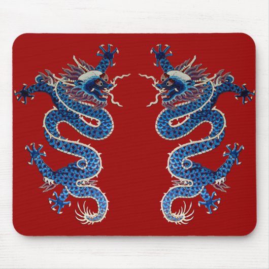 Tapis De Souris Broderie orientale bleue de Chinois d'antiquité de (Devant)