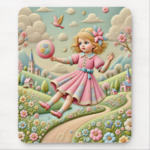 Tapis De Souris ~ Broderie Pastel ~ Mousepad