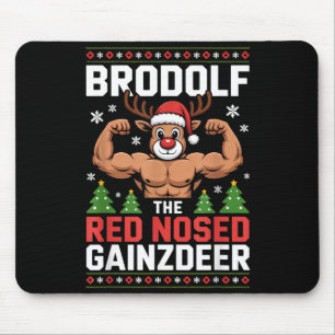 Tapis De Souris Brodolf au nez rouge Gainzdeer Noël drôle Gy