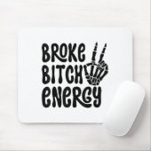 Tapis De Souris Broke Energy Funny Skeleton Hand Meme  (Avec souris)