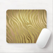 Tapis De Souris Bronze d'or Zebra Print Jungle Safari Glam (Avec souris)