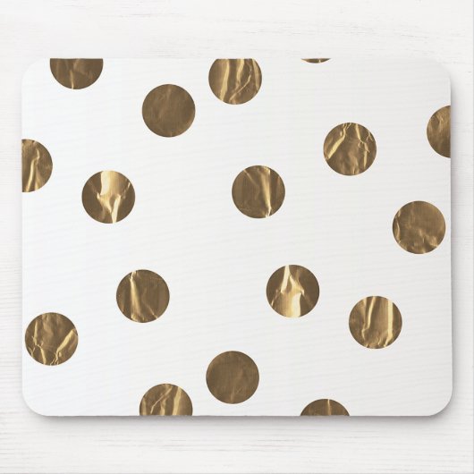 Tapis De Souris Bronze Faux Shine Pois Moderne tendance chic (Devant)