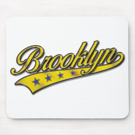 Tapis De Souris Brooklyn Logo Gold Embossé (Devant)