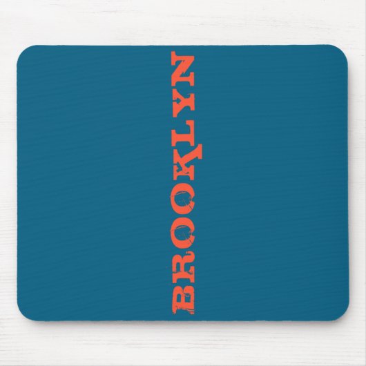 Tapis De Souris Brooklyn New York Nyc Navy Blue Orange Mens Basic  (Devant)