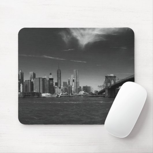 Tapis De Souris Brooklyn noir panoramique (Avec souris)