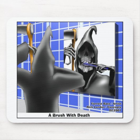 Tapis De Souris Brosse Avec La Mort Drôle Drôle Halloween Dons De (Devant)