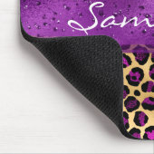Tapis De Souris Brosse Leopard violet et d'or (Coin)