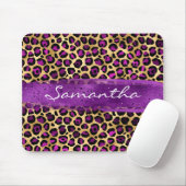 Tapis De Souris Brosse Leopard violet et d'or (Avec souris)