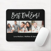 Tapis De Souris Brosse moderne Script 3 Photos Meilleur Papa Jamai (Avec souris)