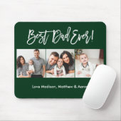 Tapis De Souris Brosse moderne Script 3 Photos Meilleur Papa Jamai (Avec souris)