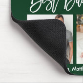 Tapis De Souris Brosse moderne Script Best Papa Ever 3 Photos Vert (Coin)