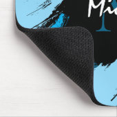Tapis De Souris Brosse nuances de nom bleu avec monogramme (Coin)