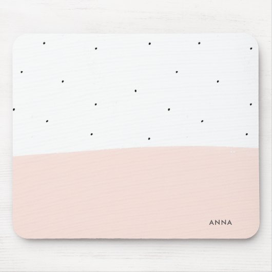 Tapis De Souris Brosses blanches et roses douces design moderne (Devant)