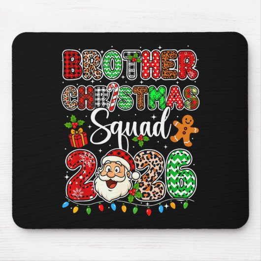 Tapis De Souris Brother Christmas Crew 2026 Leopard Funny Santa Fa (Devant)