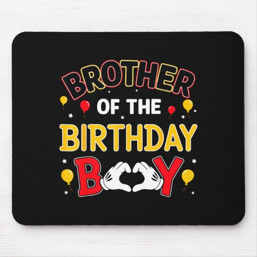 Tapis De Souris Brother Of The Birthday Boy Matching Family Birthd (Devant)