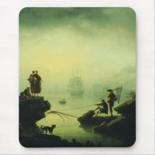 Tapis De Souris Brouillard du matin en mer par Joseph Vernet