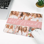 Tapis De Souris Brouiller | Collage photo des meilleurs amis<br><div class="desc">Célébrez l'amitié avec vos besties avec ce collage photo cool mousepad avec 6 photos préférées,  avec "meilleurs amis" au centre en blanc écriture calligraphie lettrée sur un arrière - plan rose vif.</div>