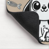 Tapis De Souris Brown & Black Poisson Bones Chien Chien Chien Chie (Coin)