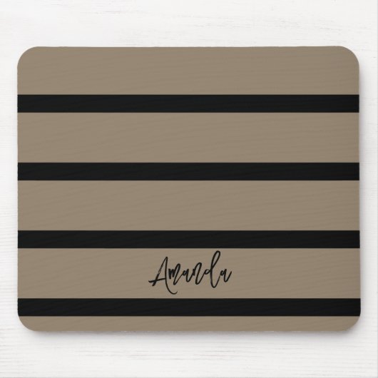 Tapis De Souris Brown et noir rayures motif personnalisé (Devant)