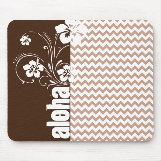 Tapis De Souris Brown Motif Chevron ; Aloha (Devant)