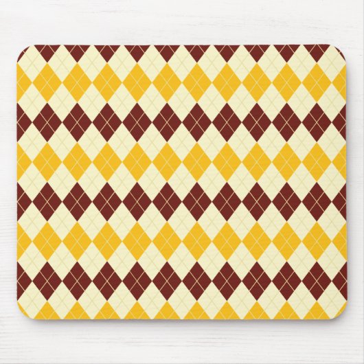 Tapis De Souris Brown - Motif écossais jaune Tartan (Devant)