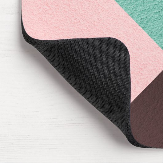 Tapis De Souris Brown personnalisé rose et vert Motif Abstrait (Coin)