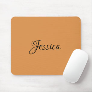 Tapis De Souris Brown simple nom de script simple