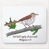 Tapis De Souris Brown Thrasher Inspiration Mousepad (Devant)