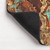 Tapis De Souris Brown Turquoise Turquoise Green Geode Marble Art (Coin)