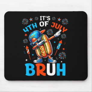 Tapis De Souris Bruh 4 juillet Garçons Enfants Hotdog Funny Quatri