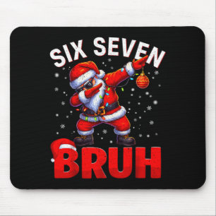Tapis De Souris Bruh 67 Santa en dabbing Mème drôle Six Sept Noël