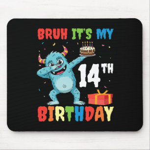 Tapis De Souris Bruh C’est mon 14e anniversaire Halloween Monster 