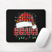 Tapis De Souris Bruh Funny Santa Hat Lights Christmas (Avec souris)