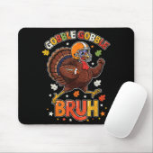Tapis De Souris Bruh Funny Thanksgiving Turkey Gobble Football Boy (Avec souris)