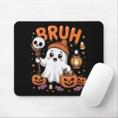 Tapis De Souris Bruh Ghost Halloween mignon Ghost Tricot Ou Traite (Avec souris)