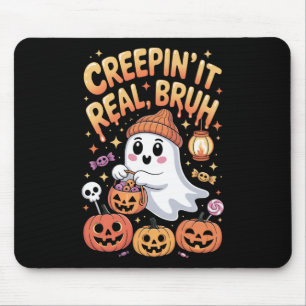 Tapis De Souris Bruh Ghost Halloween mignon Ghost Trump Ou Treat K