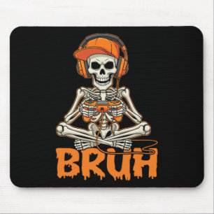 Tapis De Souris Bruh Halloween Garçons Enfants Gamer Hommes Squele