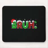 Tapis De Souris Bruh Meme Christmas Plaid Red White Green Xmas Lig (Devant)