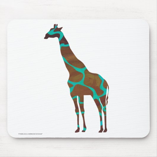 Tapis De Souris Brun de girafe et copie turquoise (Devant)