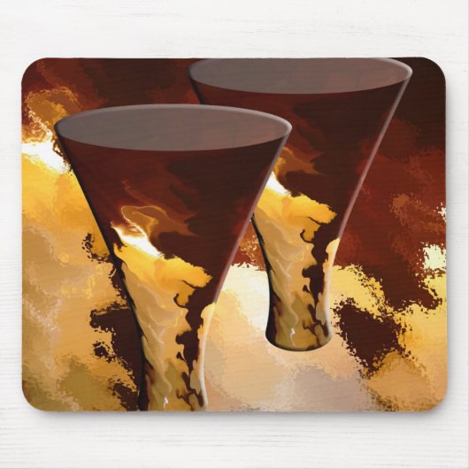 Tapis De Souris Brun d'or de bougies en verre de boisson (Devant)