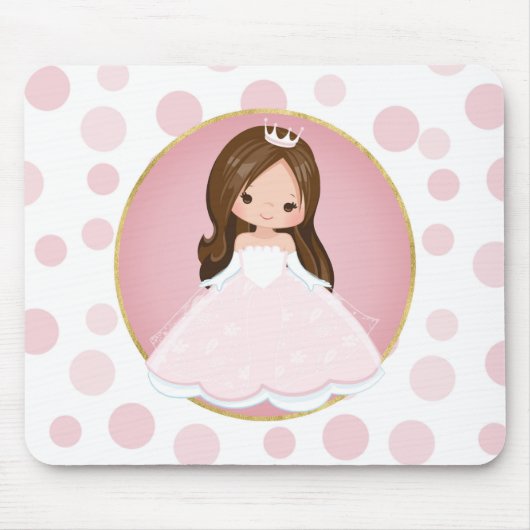 Tapis De Souris Brunette Pink Princess (Devant)