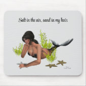 Tapis De Souris Brunette Sirène Avec Mousepad De Starfish (Devant)