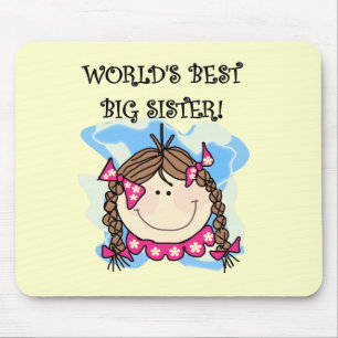 Tapis De Souris Brunette World's Best Big Sister Tshirts and Gifts