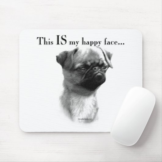 Tapis De Souris Bruxelles Griffon Joyeux Visage (Avec souris)