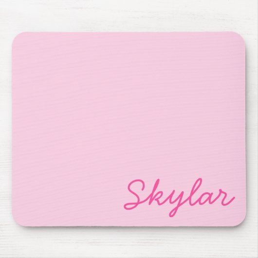 Tapis De Souris Bubble Gum rose Hot rose Nom Curseur personnalisé (Devant)