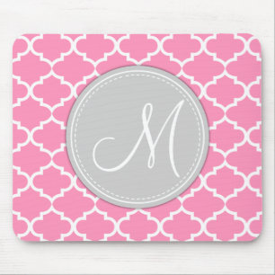 Tapis De Souris Bubblegum élégant Quatrefoil rose avec le